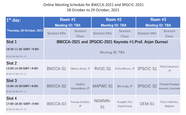 Online meeting schedule
